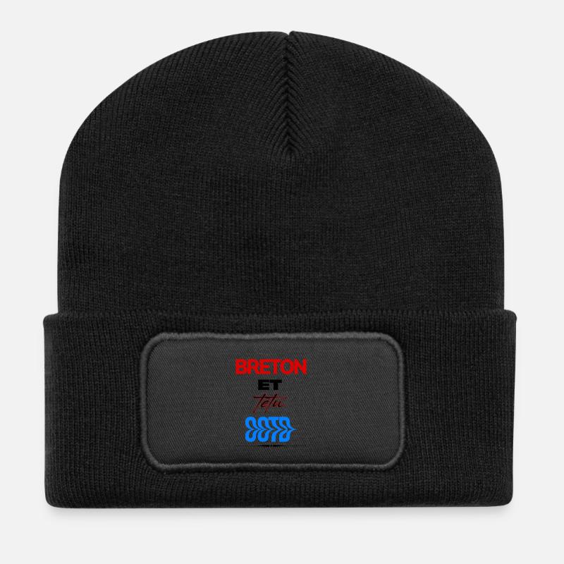 Bretonisch und stur – bretonischer Stolz - Recycelte Patch Beanie - Schwarz