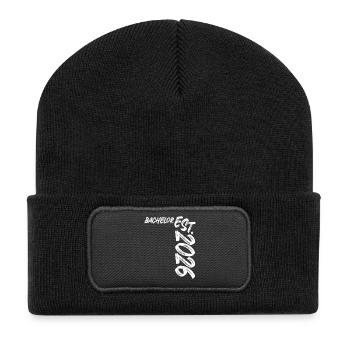 Bachelor Est. 2026 - Recycled Patch Beanie - black - Front