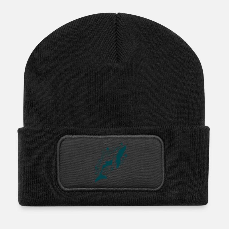 Baleine spirale cosmique - Beanie recyclé à patch - noir