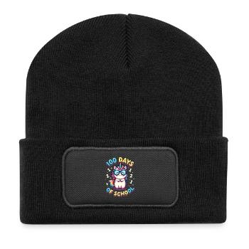 100th Day Of School 100 Day Of School Kids - Recycled Patch Beanie - black - Front