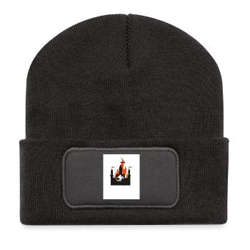 Brennende Drachenburg - Recycelte Patch Beanie - Dunkelgrau - Vorne