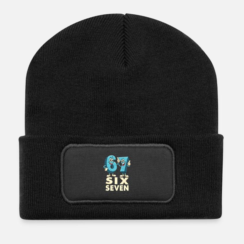 US Flag 67 Memes Six Seven - Recycelte Patch Beanie - Schwarz