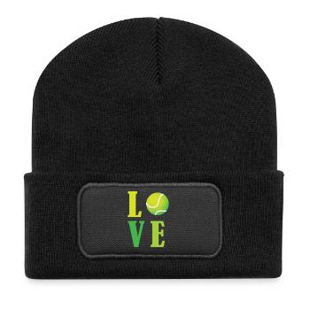 I Love Tennis  - Recycled Patch Beanie - black - Front