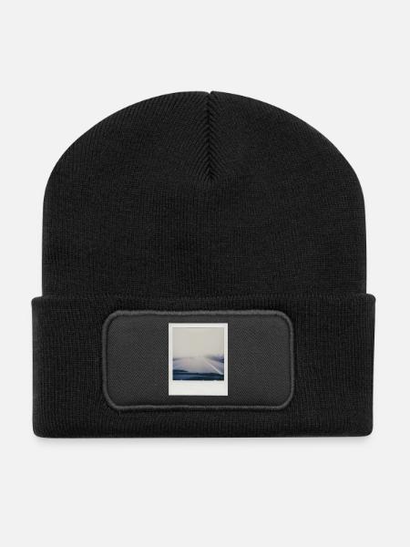 Foggy highway - Recycled Patch Beanie - black