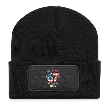 US Flag 67 Memes Six Seven - Beanie recyclé à patch - noir - Devant