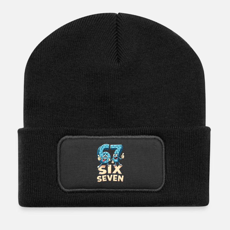 US Flag 67 Memes Six Seven - Recycelte Patch Beanie - Schwarz