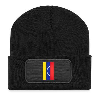 Venezuela Flag Arc Stars - Recycled Patch Beanie - black - Front