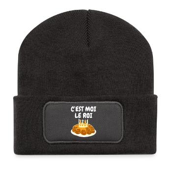 Humour Epiphany Cake It's Me The King - Recycled Patch Beanie - dark grey - Front