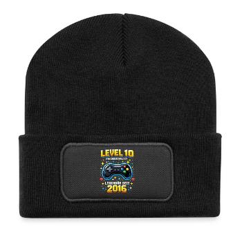 10e anniversaire 2016 Niveau 10 Jeune Joueur Drôle - Beanie recyclé à patch - noir - Devant