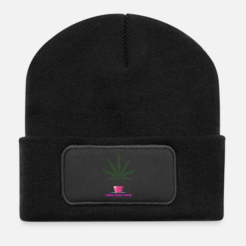 Weed Suga Mama - Recycelte Patch Beanie - Schwarz