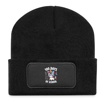 100th Day Of School 100 Day Of School Kids - Recycled Patch Beanie - black - Front