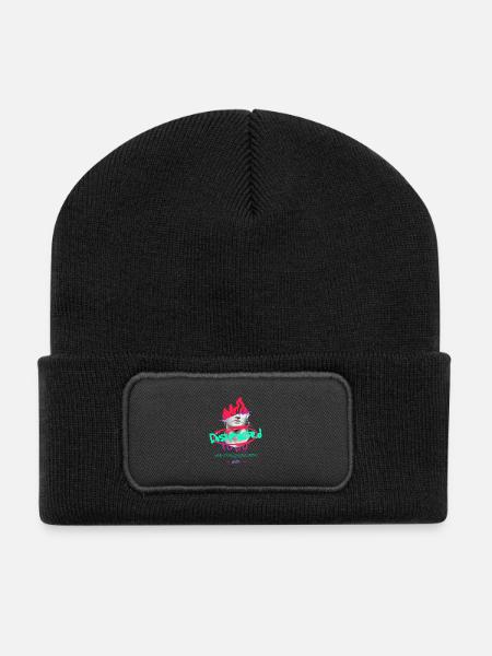 Neon-Graffiti-Büstencollage - Recycelte Patch Beanie - Schwarz