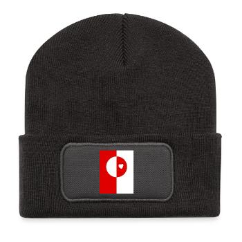 Drapeau du Groenland - Beanie recyclé à patch - charbon - Devant
