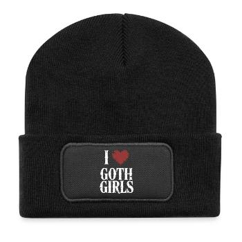 J’aime les filles gothiques - Beanie recyclé à patch - noir - Devant