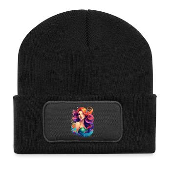 Sexy Meerjungfrau - Recycelte Patch Beanie - Schwarz - Vorne