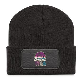 60. Geburtstag 1966 Jahrgang geboren Retro - Recycelte Patch Beanie - Dunkelgrau - Vorne