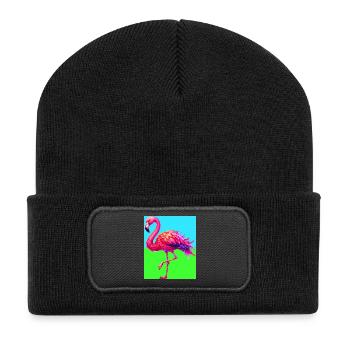 flamingo - Recycled Patch Beanie - black - Front