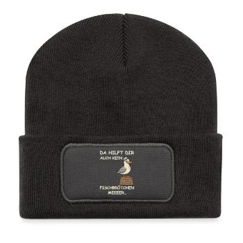 Marché aux poissons de Hambourg ivre - Beanie recyclé à patch - charbon - Devant