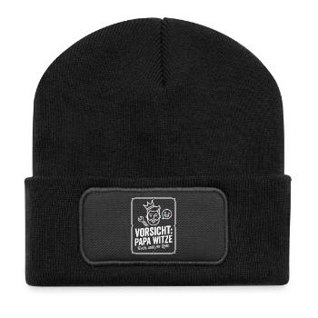 Beware of dad jokes - Recycled Patch Beanie - black - Front