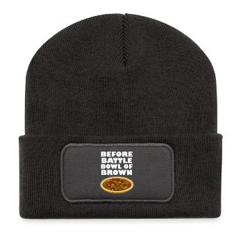 Before Battle Bowl of Brown - Recycled Patch Beanie - dark grey - Front