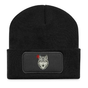 Loup asiatique - Beanie recyclé à patch - noir - Devant