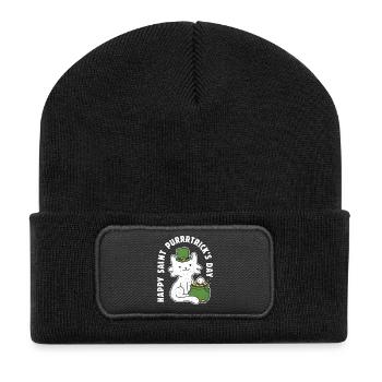 Bonne fête de la Saint-Purrtrick - Beanie recyclé à patch - noir - Devant