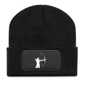 Silhouette d’archer - Beanie recyclé à patch - noir - Devant