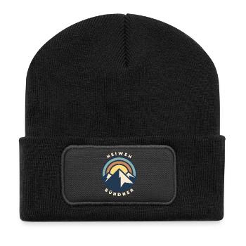 Heiweh Bündner - Recycelte Patch Beanie - Schwarz - Vorne