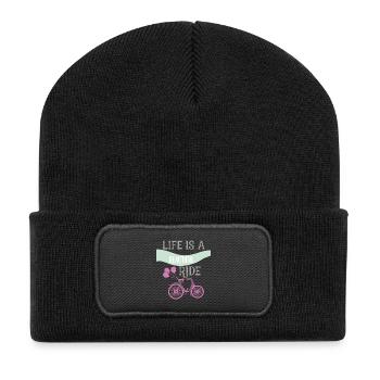 Life Is a Beautiful Ride Bicycle Graphic - Recycled Patch Beanie - black - Front