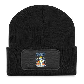 Vertrau mir, ich bin Ingenieur – für einen dunklen Hintergrund - Recycelte Patch Beanie - Schwarz - Vorne
