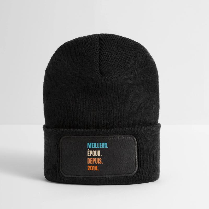 Bester Ehemann seit 2014 Geschenk-Ehemann Recycelte Patch Beanie