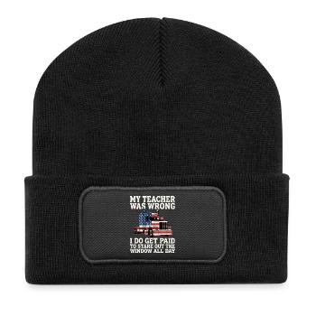 Chauffeur de camion patriote américain - Beanie recyclé à patch - noir - Devant