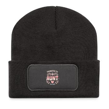 Tante 2026 Tante 2026 Befördert zu Tante 2026 - Recycelte Patch Beanie - Dunkelgrau - Vorne