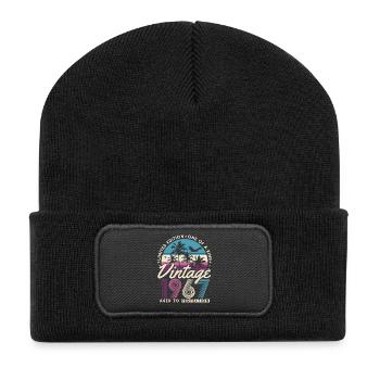 Vintage 1967 Vintage Retro Birthday Gift - Recycled Patch Beanie - black - Front