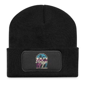 Cadeau d’anniversaire rétro vintage 1977 - Beanie recyclé à patch - noir - Devant