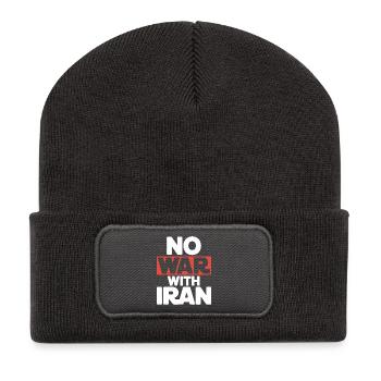 Non à la guerre d’Iran – Paix et diplomatie - Beanie recyclé à patch - charbon - Devant
