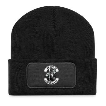 See you in Valhalla - Recycelte Patch Beanie - Schwarz - Vorne