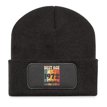 1972 anniversaire rétro 1972 vintage 1972 - Beanie recyclé à patch - charbon - Devant
