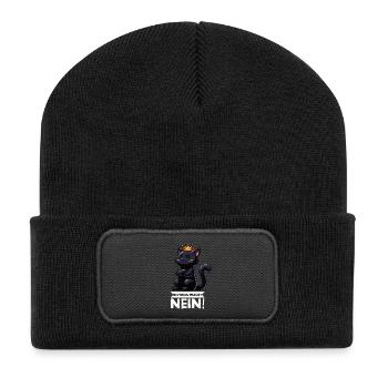 Avant que tu ne demandes Pas de chats Chats Amateur des chats - Beanie recyclé à patch - noir - Devant