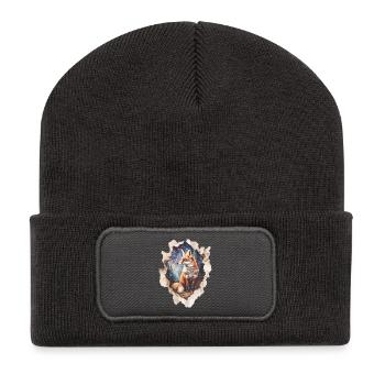 Fox Starry Sky - Recycled Patch Beanie - dark grey - Front