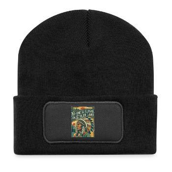 Personne n’est illégal sur des terres volées - Beanie recyclé à patch - noir - Devant