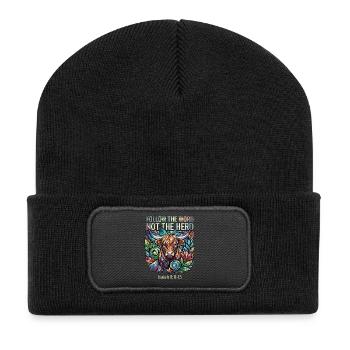 Suivez le Mot Pas le Troupeau Chrétien - Beanie recyclé à patch - noir - Devant