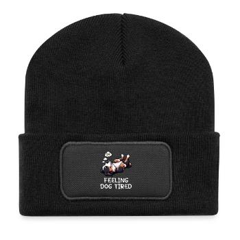 Feeling Dog Tired Berner Sennenhund Sennenhunde  - Recycelte Patch Beanie - Schwarz - Vorne