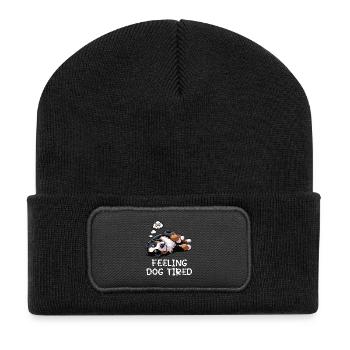 Feeling Dog Tired Berner Sennenhund Sennenhunde  - Recycelte Patch Beanie - Schwarz - Vorne