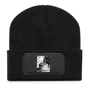 Monochrome Birthday Cake Candles - Recycled Patch Beanie - black - Front