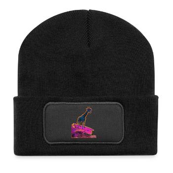 Surfer Giraffe - Recycled Patch Beanie - black - Front