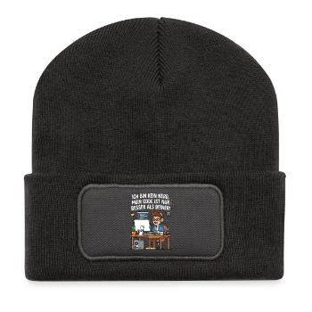 Coder Humor Programmierer Spruch - Recycelte Patch Beanie - Dunkelgrau - Vorne
