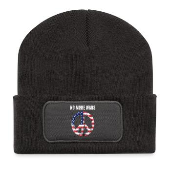 Peace USA Flag Against War - Beanie recyclé à patch - charbon - Devant