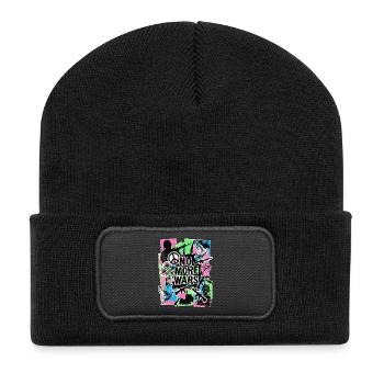 Peace Nie Wieder Krieg - Recycelte Patch Beanie - Schwarz - Vorne