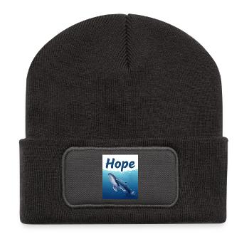 Baleine sous-marine Hope - Beanie recyclé à patch - charbon - Devant